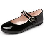 MIXIN Girls Dress Shoes Mary Jane Shoes for Girl Ballet Flats Back to School Princess Wedding Shoes Black Size 12