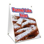 A-Frame Sidewalk Funnel Cake Fries Sign with Graphics On Each Side | 18" X 24" Print Size