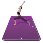 FrenzyBird Large Yoga Mat 6'x 4'x 8mm,Extra Wide Exercise Mat Large Exercise Mat Big Home Yoga Mat Pilates Mat,Non Slip,Thick,TPE Workout Mat,for Women & Men, Yoga, Pilates, Gym and Floor Workouts Pilates,Gym and Floor Workouts (purple-8MM)