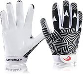 SPOMAT Pro Youth Football Gloves Kids and Adult Tacky Grip Receiver Gloves for Men and Women, Black XS/S