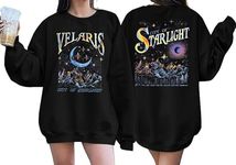 KIMSOONG Acotar Velaris Sweatshirt Women Oversized City of Starlight Graphic Pullover Funny Bookish Gift Long Sleeve Top Black