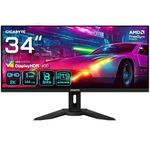 GIGABYTE M34WQ EK 34" LED 2K Ultra HD Gaming Monitor - 3440 x 1440(2K Ultra HD), 144Hz, 1ms, FreeSync Premium, DisplayHDR 400, HDMI 2.0, DisplayPort 1.4