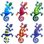 Linkstyle Metal Gecko Wall Decor, Lizard Garden Wall Art, Fence Hanging Sculpture Ornament for Backyard Porch Patio Home