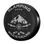 Glamping It's Like Camping Spare Tire Cover Waterproof Dust-Proof UV Sun Wheel Tire Cover Fit for Jeep,Trailer, RV, SUV and Many Vehicle 15 Inch