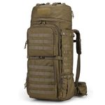 Mardingtop 75L Molle Hiking Internal Frame Backpacks with Rain Cover (M6312-Khaki-75L)