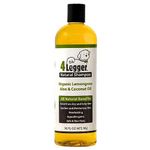 4-Legger Certified Organic Dog Shampoo - All Natural and Hypoallergenic with Aloe and Lemongrass, Soothing for Normal, Dry, Itchy or Allergy Sensitive Skin - Biodegradable 16 oz