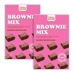 Happy Karma Cocoa Almond Chocolate Brownie Cake Mix, Fudgy, Moist & Soft Chocolate Cake, 3 Step Cake Mix, Healthy Dessert for Kids & Adults, Vegan, Keto Friendly, Gluten Free, Grain Free - 250g x 2