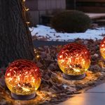 MLKNK Solar Globe Lights Outdoor Waterproof-Solar Balls-Solar Garden Lights-Solar Orbs for Outside 2 Pack Cracked Glass Ball for Lawn Patio Yard Backyard Decorations