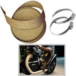 Guance Glasswool Beige Silencer Wrap,Exhasut Heat Shield with 2 Clamp 5 Meter Length for for Royal Enfield Thunderbird 500