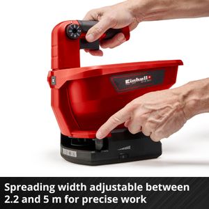 Einhell 18V Cordless Spreader – Adjustable Width for Fertilizer, Seed, Salt