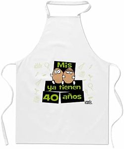 mundohuevo Regalo original y divertido. Delantal Mis huevos ya tienen 40 años
