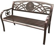 Leigh Country TX 93545 Texas State Seal Metal Bench