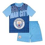 Manchester City FC Official Boys Sublimation Short Pyjamas Navy 12-13 Years