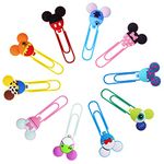 AUAUY 10PCS Cute Mouse Paper Clips, Book File Page Marker Clips for Teacher & Students, Colorful Office Supplies Gifts Bookmark Clamp Desk Accessories Stationery for School Kids Adult