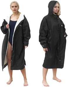 Catalonia Swim Parka for Women Men Youth, Lightweight Surf Swim Jacket, Waterproof Warm Swim Coat, Changing Poncho Robe