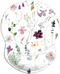 Mouse Pad with Wrist Support, Non Slip Mousepad Wrist Rest for Office, Computer, Laptop & Mac-Comfortable & Lightweight Ergonomic Support Mouse Mat(DL-Watercolor Flower)