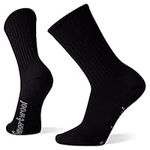 Smartwool Men's Hike Classic Edition Light Cushion Solid Crew Socks, Black, Large