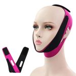 EZB Face Slimming Strap for Double Chin Removal, Saggy Neck Lifting & Face Contouring | Soft Comfortable Facial Toning Device | Pink/Black