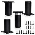 Akamino Furniture Legs, Stainless Steel Desk Legs Adjustable & Thickened Replacement Metal Legs for Kitchen Table Chair Sofa (8CM, Black