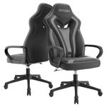 bigzzia Gaming Chair-Ergonomic Gaming Chair, Height Adjustable Computer Game Chair, Big and Tall Gaming Chair for Adults (Grey)