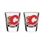 The Sports Vault NHL Calgary Flames Shot Glass, 2-Pack Team Color