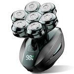 Head Shavers for Bald Men: Upgraded Detachable Head Shaver - IPX7 Waterproof Wet or Dry Electric Razor for Men - 7D LED Display Rechargeable Shaving Grooming Kit with Type-C Charge (Olive Green)
