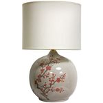 Oriental Furniture Huge Biggest Discount Bargain Mark Down Sale, 20-Inch Cherry Blossom on Ivory Crackle Oriental Vase Table Lamp