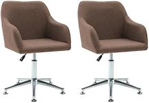 vidaXL Brown Fabric Swivel Dining C