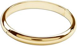 14K Gold-Plated Bangle Bracelet for Babies, Toddlers, Children, Kids, Teens and Women, Large, Sterling Silver Nickel, not gem type