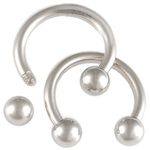 16g 16 Gauge 1.2mm 5/16 8mm Steel Eyebrow Lip Bars Ear Tragus Horseshoe Rings Circular Barbells Body Piercing Jewellery 2 Pcs AEJH