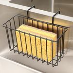 Kitchen Sponge Holder Sink Basket Sink Caddy Brush Dishwashing Liquid Drainer Rack Black, Small (6.7"x 4.5"x 4.5")