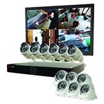 Revo RG161D6CB6CM24-4T Genesis HD 16 Ch. 4TB NVR Surveillance System with 12 1080p 2MP Cameras (White)