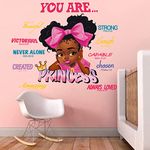 Runtoo Black Girl Inspirational Quotes Wall Decal African American Saying Wall Stickers Kids Girls Bedroom Living Room Home Decor