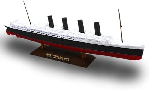 TheRoller3d RMS LUSITANIA Wartime Model - Highly Detailed Replica Historically Accurate No Assembly Required - 1 Foot in Length (Model with Stand) Multicolor, Plastic