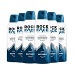 Rock Face Refined Body Spray Multipack of 6 200ml | Sandalwood & Cedar Scent | Fast Absorbing | Non Staining | Long Lasting