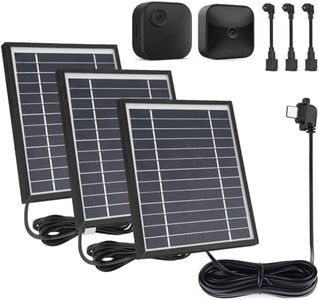 iTODOS 3 Pack Solar Panel Works for Blink XT XT2, 11.5Ft Outdoor Power Charging Cable and Adjustable Mount,Weatherproof, Power Your Blink Camera continuously - Black