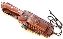 CELTIBERO COCO - Premium Bushcraft/Survival/Hunting/Tactical Knife - Cocobolo Wood Handle, Stainless Steel MOVA-58, Genuine Leather Multi-positioned Sheath, Sharpener Stone, Firesteel