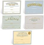 Motivational Achievement Certificate Fill in Sticky Note Pads / 6" x 4" Repositionable Recognition Award Sticky Pads / 50 Sheets Per Pad/Set of 5 Designs/Made in USA