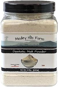 Diastatic Malt Powder by Medley hills farm 1.5 Lbs. in Reusable Container - Great Diastatic malt powder for baking Bread, Pizza Crust, Pretzels, Desserts and Milkshakes. Made in the USA - Vegan