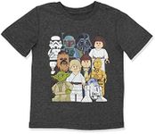 LEGO STAR WARS Luke Skywalker Yoda R2-D2 Kids Short Sleeve T-Shirt Tee (14-16, Dark Gray), Dark Grey