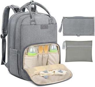 Baby Changing Bag Backpack with Portable Changing Mat Waterproof Nappy Bag Multifunction Baby Diaper Bags Large Rucksack Bag for Mom & Dad Gray