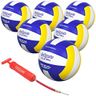 GoSports Indoor Competition Volleyball 6 Pack - Made from Synthetic Leather - includes Ball Pump & Carrying Bag