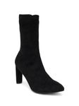 SHERRIF Women's Black Color Block Heel Boots (SF-4176-BLACK-40)