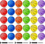 Lenwen 30 Pack Basketballs Bulk Official Size 7 29.5" Rubber Basketballs with Pump Adult Basketball Set for Indoor Outdoor Men Youth Boys Training Practice Games Match, 6 Colors