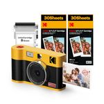 KODAK Mini Shot 2 ERA 4PASS 2-in-1 Instant Camera and Photo Printer (2.1x3.4) (Camera + 68 Sheets (8 Initial Sheets + 60 Sheets Pack), Yellow)