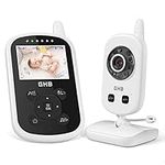 Baby Monitor, GHB Video Baby Monitor with Camera Eco Mode 900ft Range 950mAh Battery 2.4"