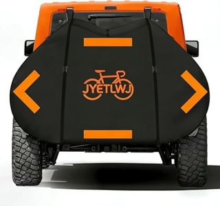 Bike Cover for Transport on Rack, Heavy Duty 600D Waterproof Bicycle Cover for 2 Bikes, Car Hitch Bike Rack Cover Windproof Buckles Reflective Strips, Fits Mountain Road Electric Bikes
