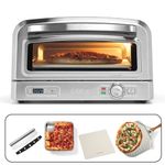 Cuisinart Pizza Oven | For Indoor use | Wood-fired taste in 5mins | Full Pizza kit included: Pizza peel, cutter, stone & deep dish| Calzone, focaccia, baked dishes | Adjustable time & temp to 400°C