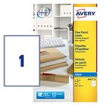 Avery Printable, Customisable Clear Parcel Address Labels, Inkjet Printers, 1 Label per A4 Sheet, 25 Labels, Quickdry (J8567)