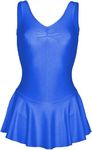 BODYWEAR LTD Girls Skirted Sissy Leotard - Shiny Nylon – Comfortable - Performance Wear - Dance Class Essential - Ballet - Shows, Dance Classes, Uniforms & Gymnastics (Royal Blue, 7-8 Years)